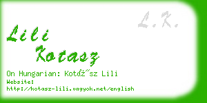 lili kotasz business card